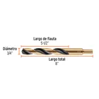 Broca HSS 3/4' Trugold para metal, TRUPER EXPERT 4