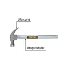 Martillo uña recta 16 oz, mango tubular, PRETUL 2