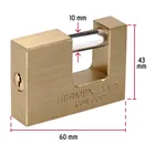 Candado antipalanca 60 mm cuerpo de latón, HERMEX BASIC 4