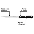 Cuchillo liso para asado 5' mango de plástico, PRETUL 2