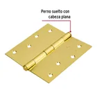 Bisagra cuadrada 4', acero latonado, cabeza plana, BASIC 2