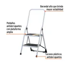 Escalerilla tubular, plegable, 2 peldaños con barandal(DESC) 2