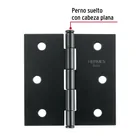 Bisagra cuadrada 3', acero negro mate, cabeza plana, BASIC 2
