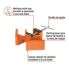 Prensa esquinera profesional 2-1/2', cuerpo aluminio, TRUPER 2