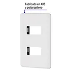 Placa 2 módulos de ABS, blanca, VOLTECK BASIC 2