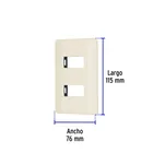 Placa 2 módulos, marfil, línea VOLTECK BASIC 3