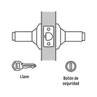 Cerradura manija 'Milán' p/recámara, negro, cil latón, BASIC 4