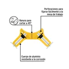 Prensa esquinera 3', cuerpo de aluminio, PRETUL 2