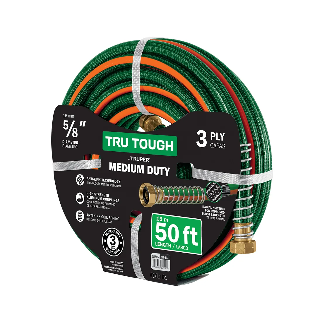 TruTough, 50ft, 3ply, TB 5/8', garden hose