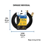 Manguera para gas, PVC negra, 3/8' flare, 2 m, FOSET 6