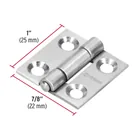 Bisagra rectangular 1 x 7/8', acero inoxidable, HERMEX 3
