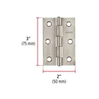 Bisagra rectangular 3 x 2', acero inoxidable, HERMEX 3