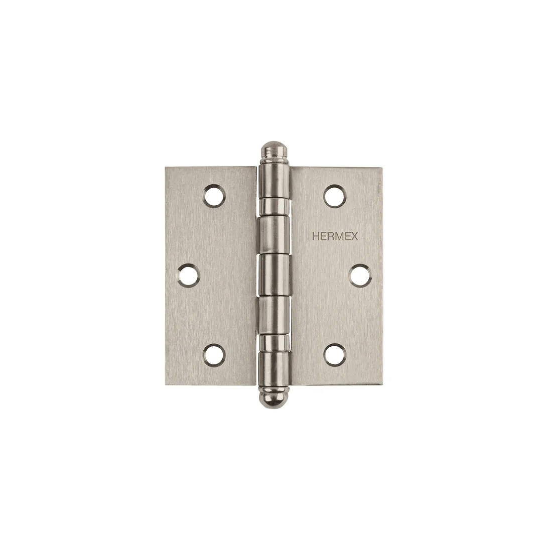 Bisagra cuadrada 3', acero inox, cabeza redonda, HERMEX