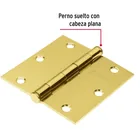 Bisagra cuadrada 3-1/2', acero latonado, cabeza plana HERMEX 2