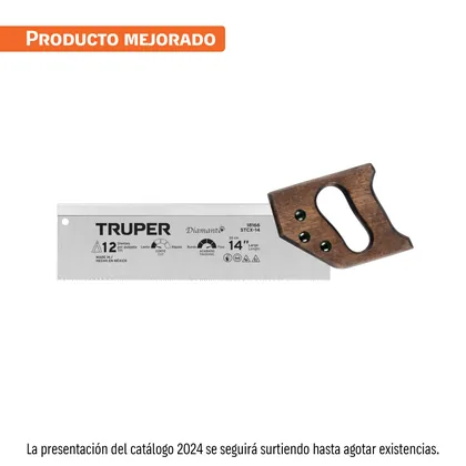 Serrucho de costilla 14' Diamante, 12 DPP, TRUPER