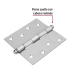 Bisagra cuadrada 4', acero satinado, cabeza redonda, HERMEX 2