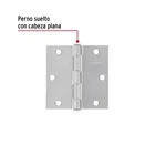 Bisagra cuadrada 3-1/2', acero satinado, cabeza plana HERMEX 2