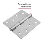Bisagra cuadrada 4', acero satinado, cabeza plana, HERMEX 2