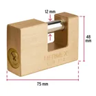 Candado antipalanca, 75mm, cuerpo de latón, llave tetra 4