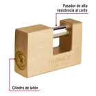 Candado antipalanca, 75mm, cuerpo de latón, llave tetra 5