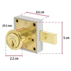 Cerradura para mueble, modelo 26, latón, HERMEX 3