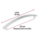 Jaladera de 128mm, línea Contempo, níquel, HERMEX 3