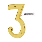 Número 3 de latón sólido 4', latón brillante, HERMEX 2