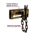 Pasador con cadena para puerta, acabado latón antiguo 2