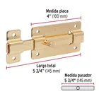 Pasador de barra plana 4' acabado latón, HERMEX 3
