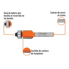 Broca para router, corte recto, 1/2' con balero, TRUPER 2