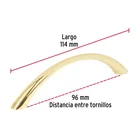 Jaladera de 96mm, línea Arco, latón brillante, HERMEX 3