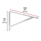 Ménsula reforzada de acero, galvanizada, 13 x 20', FIERO 3