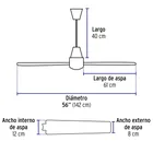 Ventilador de techo para interior 56', negro, VOLTECK 2