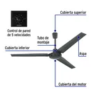 Ventilador de techo para interior 56', negro, VOLTECK 7