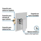Monomando para regadera sin desviador, cromo, FOSET KUBO 2