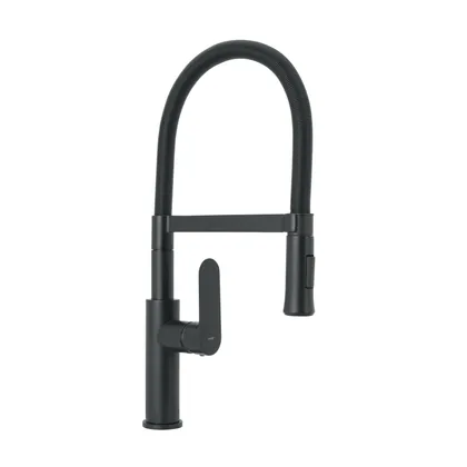 Monomando nariz flexible para fregadero, negro,FOSET RIVIERA