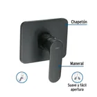 Monomando para regadera sin desviador, negro, FOSET RIVIERA 2