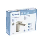 Monomando corto para lavabo, satín, FOSET KUBO 4