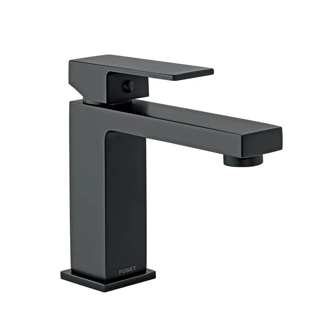 Monomando corto para lavabo, negro, FOSET KUBO