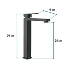 Monomando alto para lavabo, negro, FOSET KUBO 3