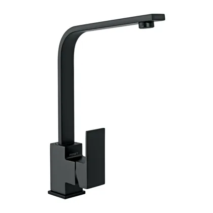 Monomando cuello alto para fregadero, negro, FOSET KUBO