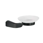 Jabonera con plato de vidrio, negro, FOSET RIVIERA 1