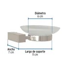 Jabonera con plato de vidrio, satín, FOSET KUBO 2