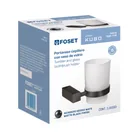Portavaso cepillero con vaso de vidrio, negro, FOSET KUBO 3