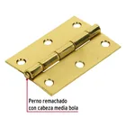 Bisagra rectangular 3 x 2', acero latonado, HERMEX 2