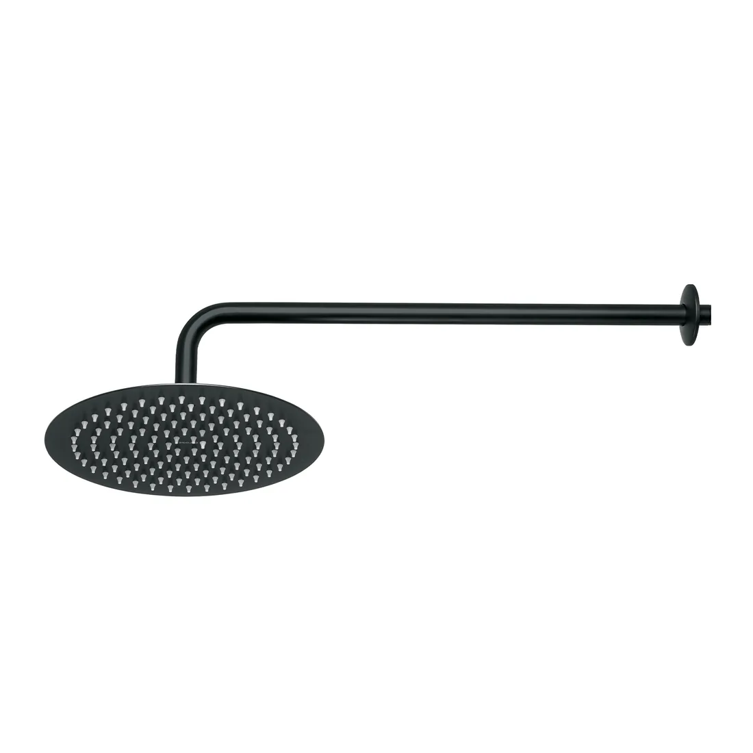Regadera plato redondo 10' con brazo, negro, FOSET RIVIERA