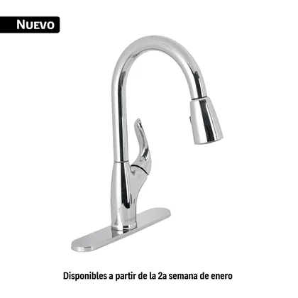 Monomando nariz retráctil para fregadero, cromo, FOSET AERO