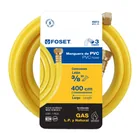 Manguera para gas, PVC amarilla, 3/8'flare, 4 m, FOSET 5
