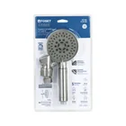 Regadera satín de teléfono 4' con soporte, FOSET ELEMENT 4