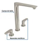 Mezcladora cuello alto para fregadero, satín, FOSET RIVIERA 2